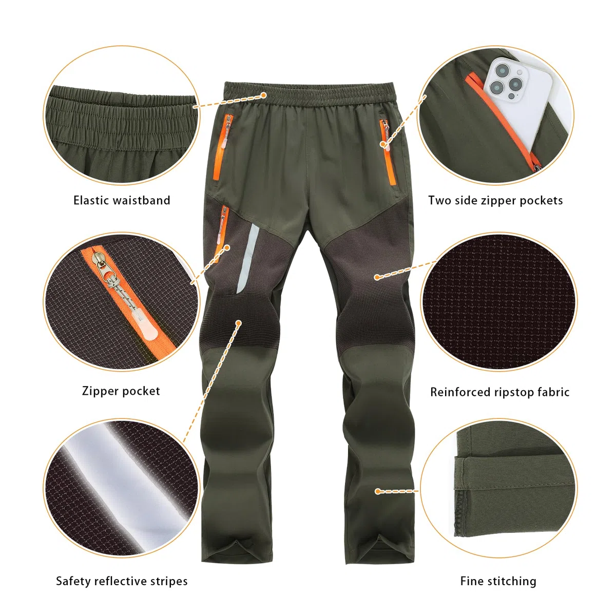 SUKUTU Schnell trocknende Kinderhosen Frühlings- und Sommerhosen Jungen Mädchen Outdoor elastische Wanderhosen leichte Wanderhosen