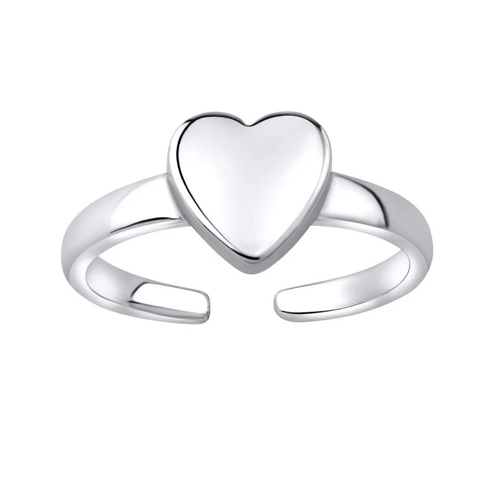 SILVEGO Damen Zehenring aus 925 Sterling Silber Herz