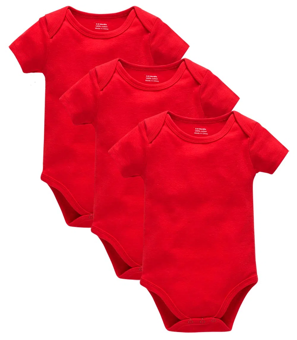 kavkas Baby-Strampler, kurzärmelig, weiche Baumwolle, Einteiler, Unterhemden, 3er-Pack, 0-24 Monate