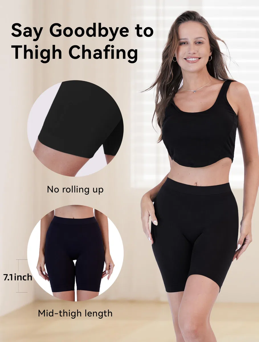 TIICHOO Radlerhose Damen Kurze Unter Kleid Anti Scheuer Sommer Leggings Kurz 4er Pack