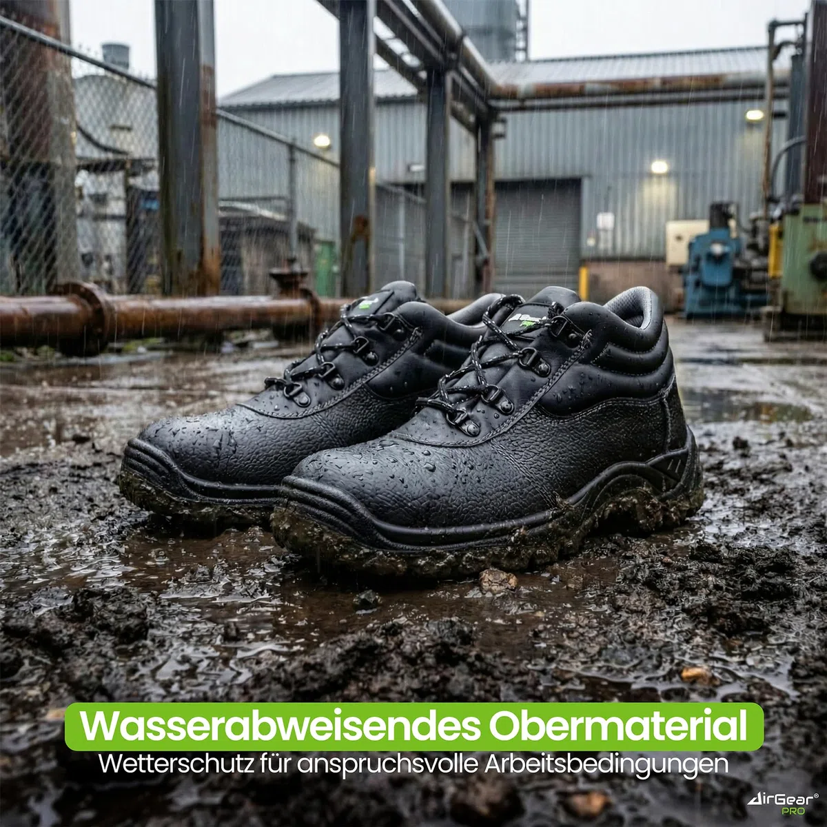 AirGearPro Sicherheitsschuhe Herren S3 SRC – Stahlkappe, Durchtrittsichere & rutschfeste Sohle, wasserdichte & Atmungsaktive Arbeitsschuhe für BAU, Beruf & Industrie