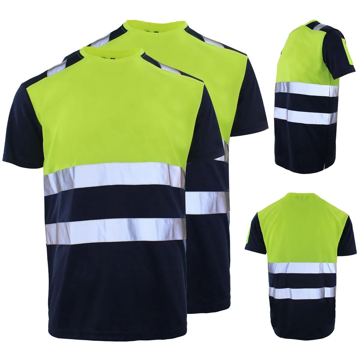Generisch Profi Warnschutz T-Shirt Kurzarm Arbeitsshirt Arbeits Warnshirt Reflektierende Zonen Warnshirt Arbeitshemd Orange Oder Gelb Warnschutzshirt Arbeitskleidung Warn Shirt Tops