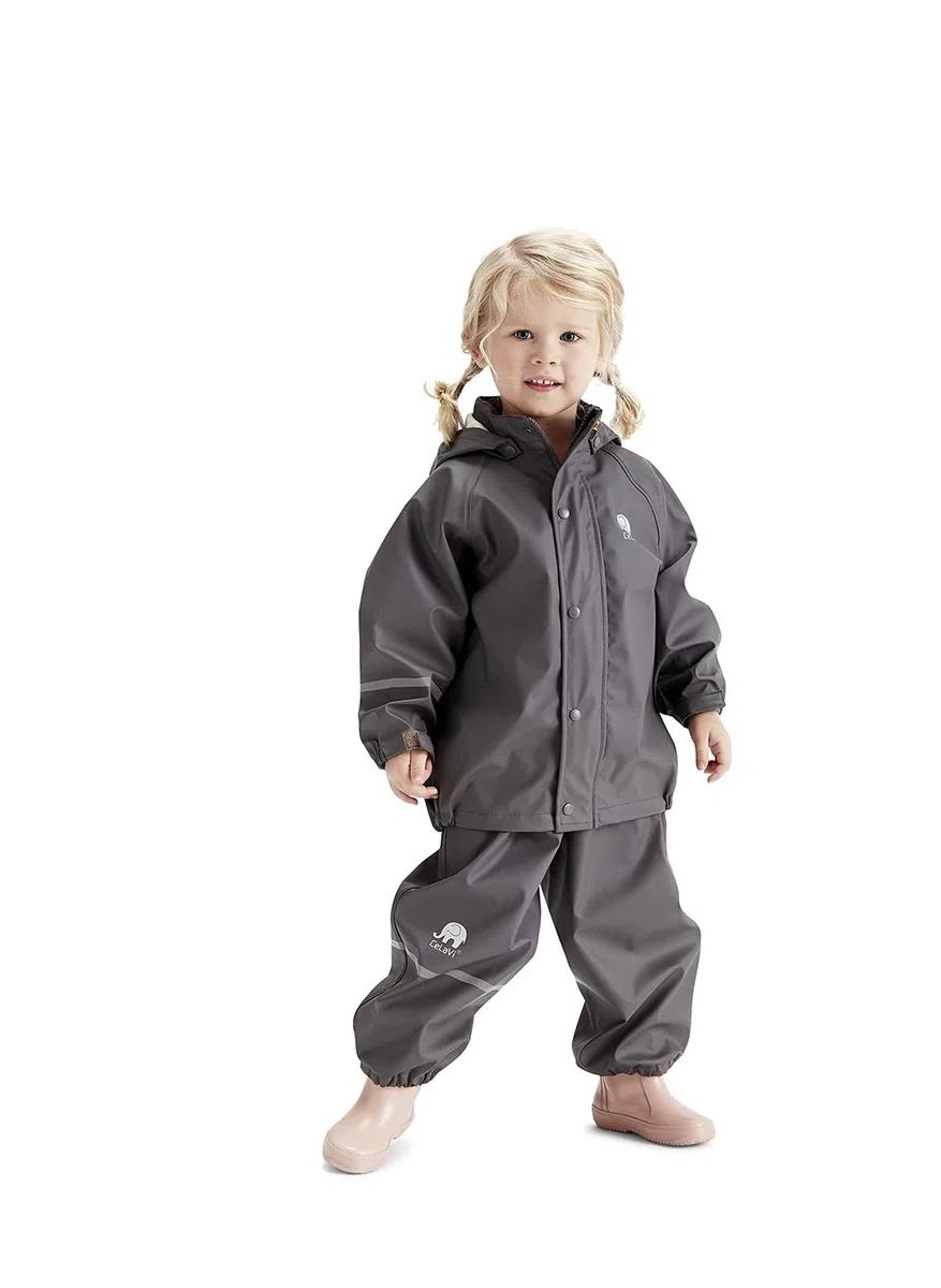 Celavi Jungen Basic Rainwear Set -Solid Pu Regenjacke (1er Pack)