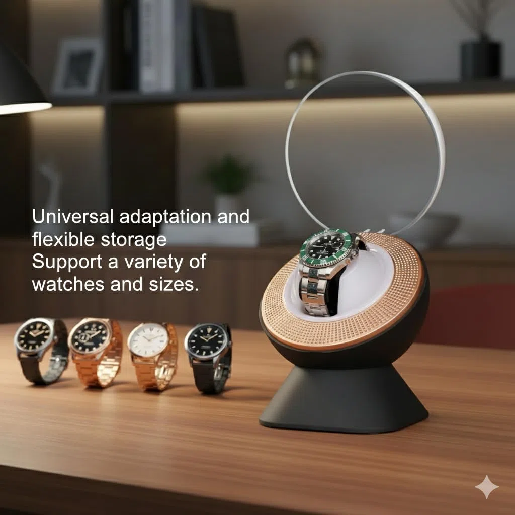 Ultra Quiet Single Watch Winder for Rolex with Ambient LED Lighting - Gift for Men, Automatic Watch Storage Box with One Watch Pillow, Whisper Quiet Motor for Mechanical Watches