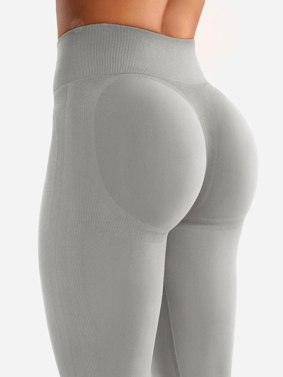ZAAYO Flared Leggings Damen Invisible Scrunch Butt Yogahose Damen Push Up Sport Leggings Flared Sporthose Hohe Taille Schlaghose Bootcut Gym Yoga Workout Leggings