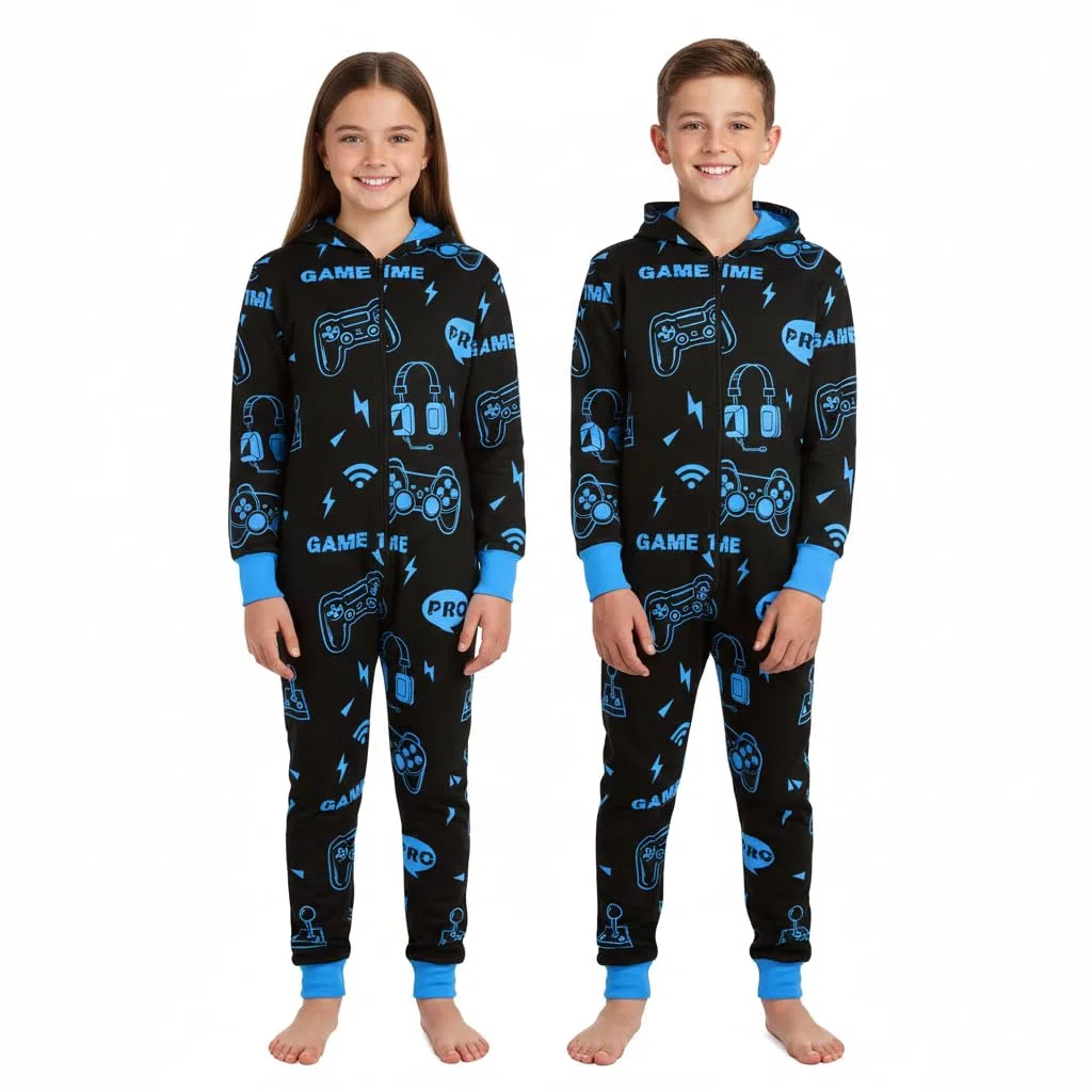 A2Z 4 Kids Baumwolle Strampelanzug Für Kinder Strampelanzug Pyjama Lounge Tragen Spiel Zeit Druck Sleepsuit Bequem Kinder Geschenke Für Mädchen Jungen Alte 2-13