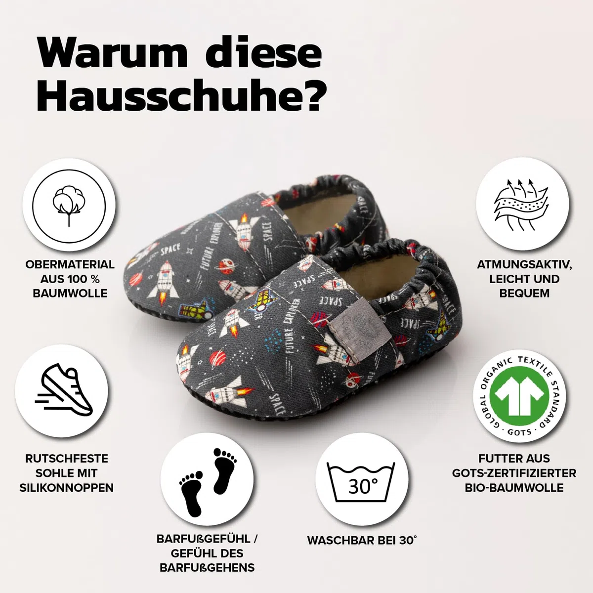 Barfussschuhe Kinder – Hausschuhe Kinder aus Baumwolle