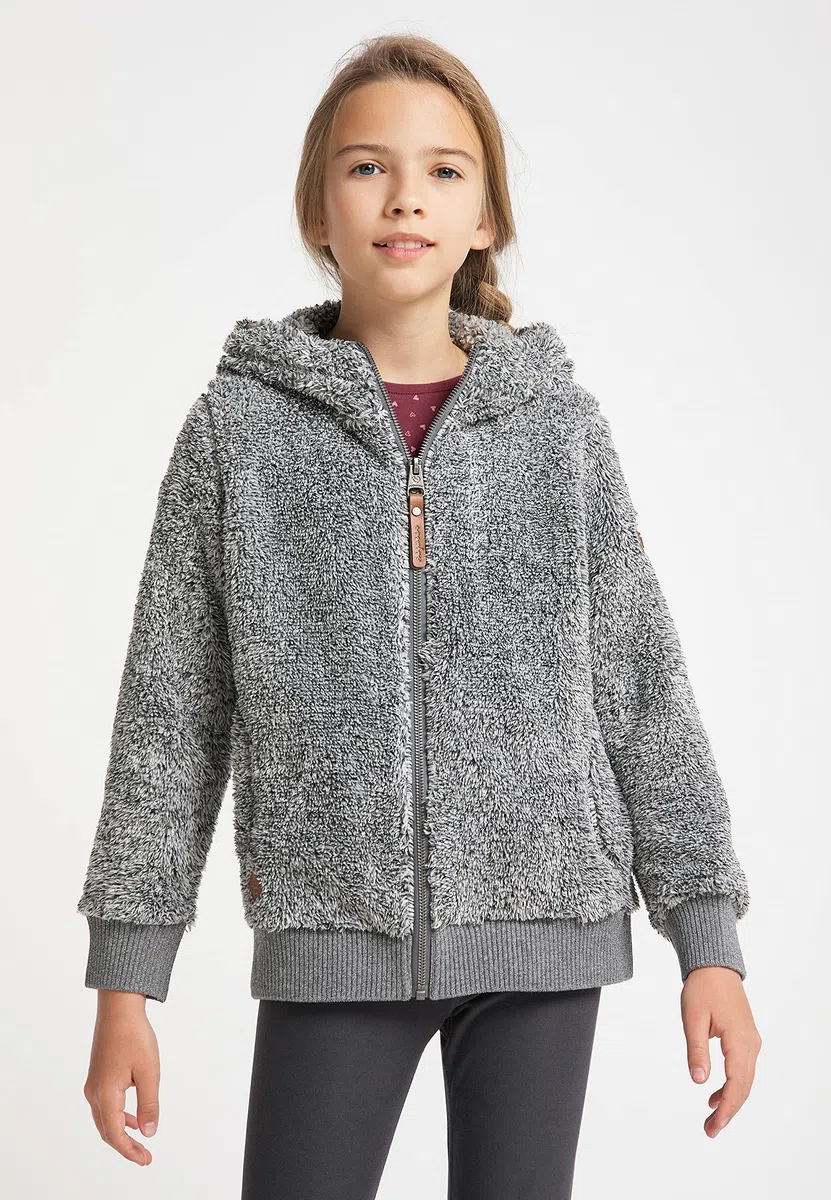 Ragwear Valentyna Mädchen Sweatjacke Übergangsjacke Jacke aus kuscheligen Teddyfell plüschig warm