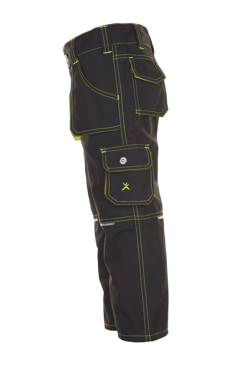 Planam 6110 Junior-Hose - Optimale Sicherheit und Komfort - Farbe: Anthrazit/Gelb - Größe: 122