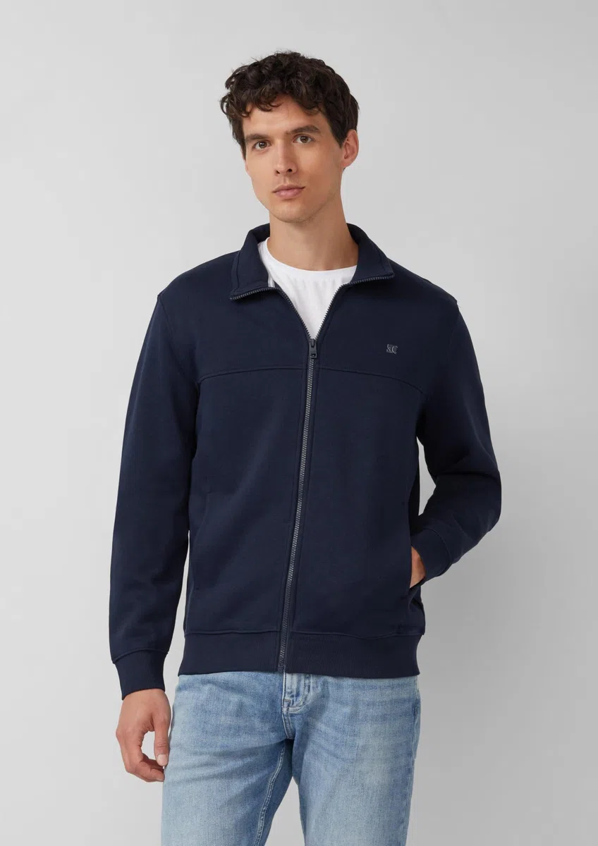 s.Oliver Sweatjacke mit Stehkragen und Eingrifftaschen