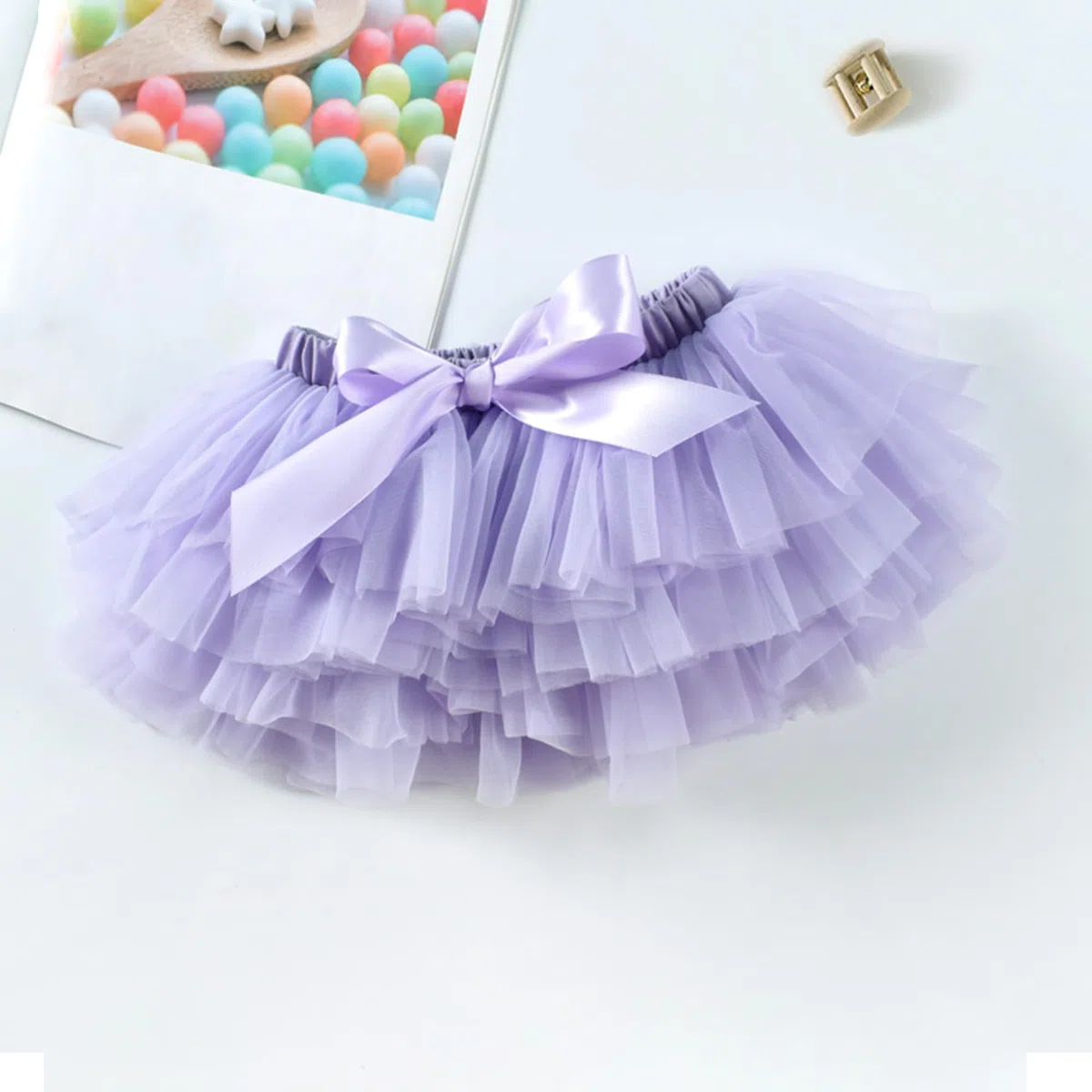 Baby Kleinkind Mädchen Tutu Rock Prinzessin Rock Mini Tiered Super Soft Tüllrock Elastische Taille Ballett Tanzrock mit Windelüberzug + Stirnband