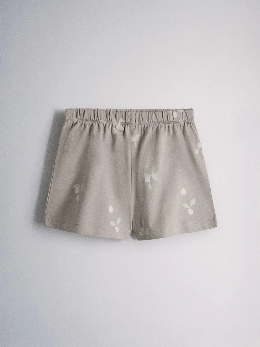 THE SET Mädchen T-Shirt mit Rüschenärmeln und Shorts aus Baumwolljersey, 5er-Pack