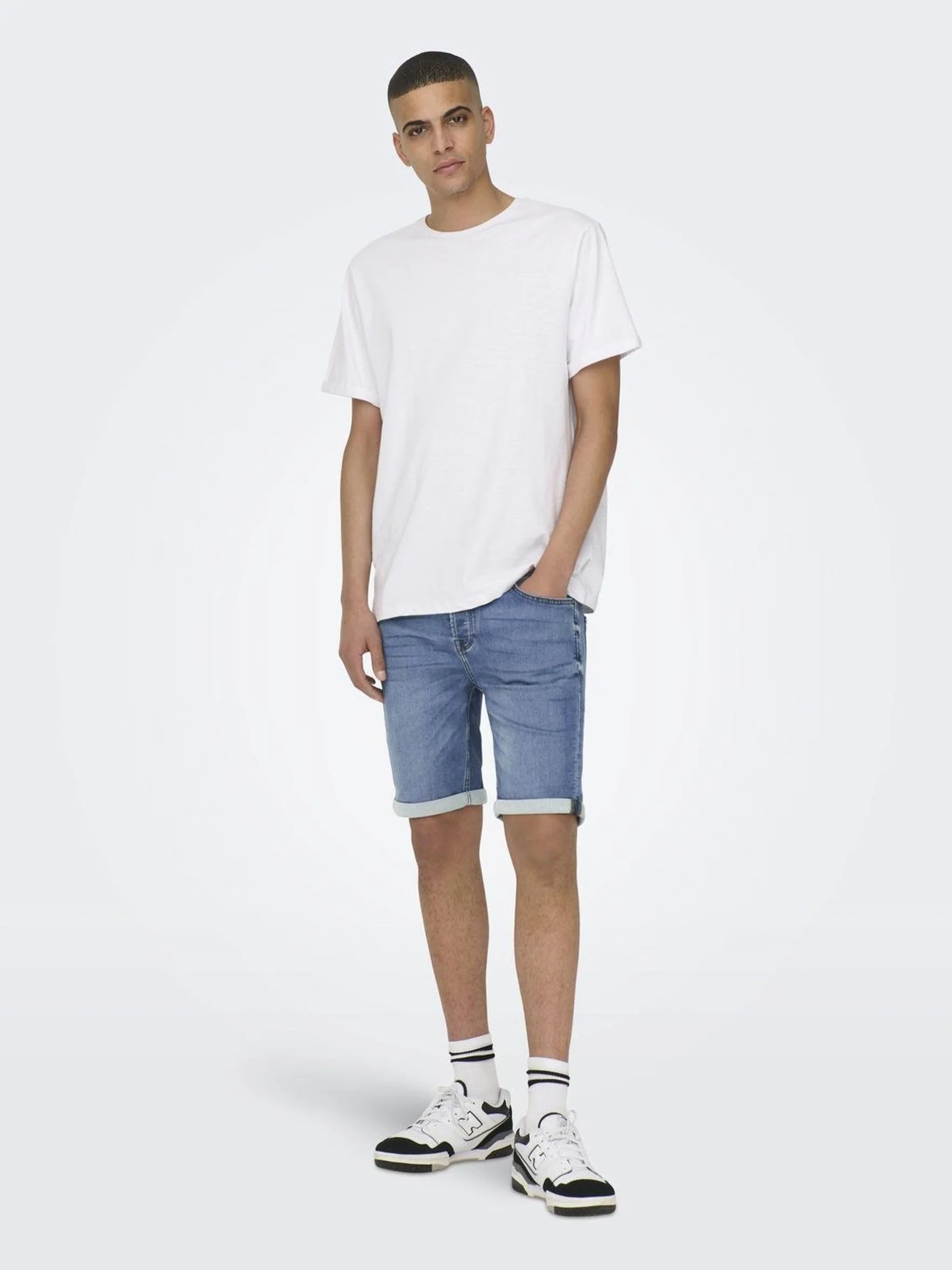 Herren O&S Denim Capri Jeans Shorts 3/4 Bermuda Pants Sommer Hose Kurze Freizeit Trousers ONSPLY