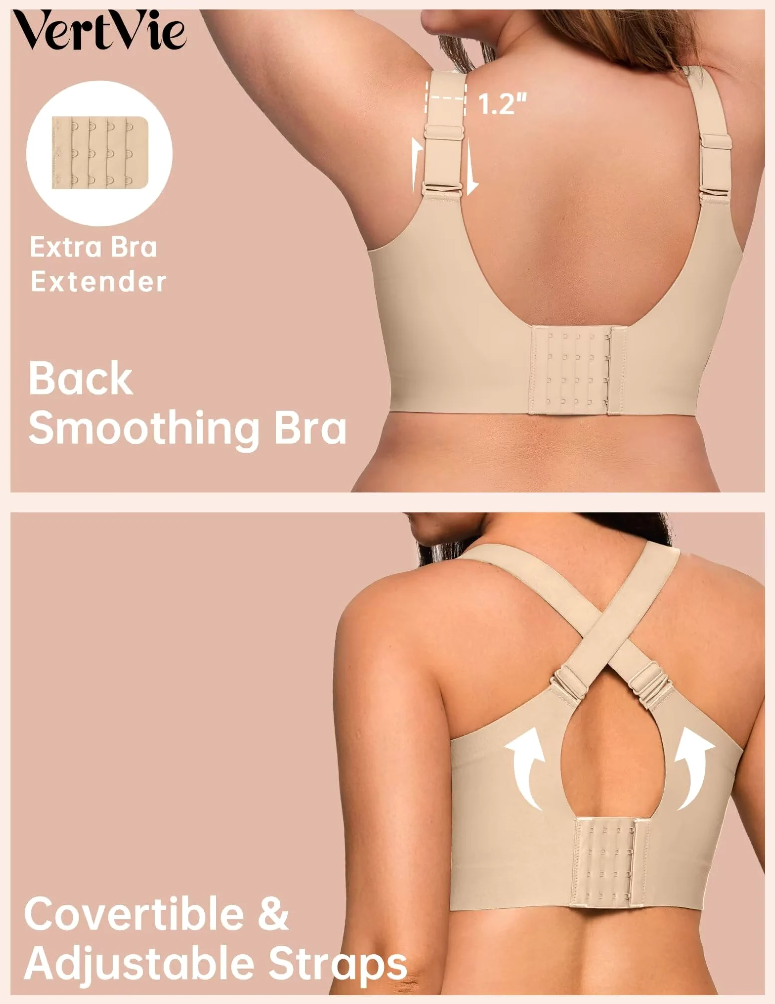 Vertvie Seamless BH Damen Große Brüste ohne Bügel Jelly Bra Push Up Minimizer Soft Bustier Nahtlose Bralette Breite Träger BH Volle Abdeckung