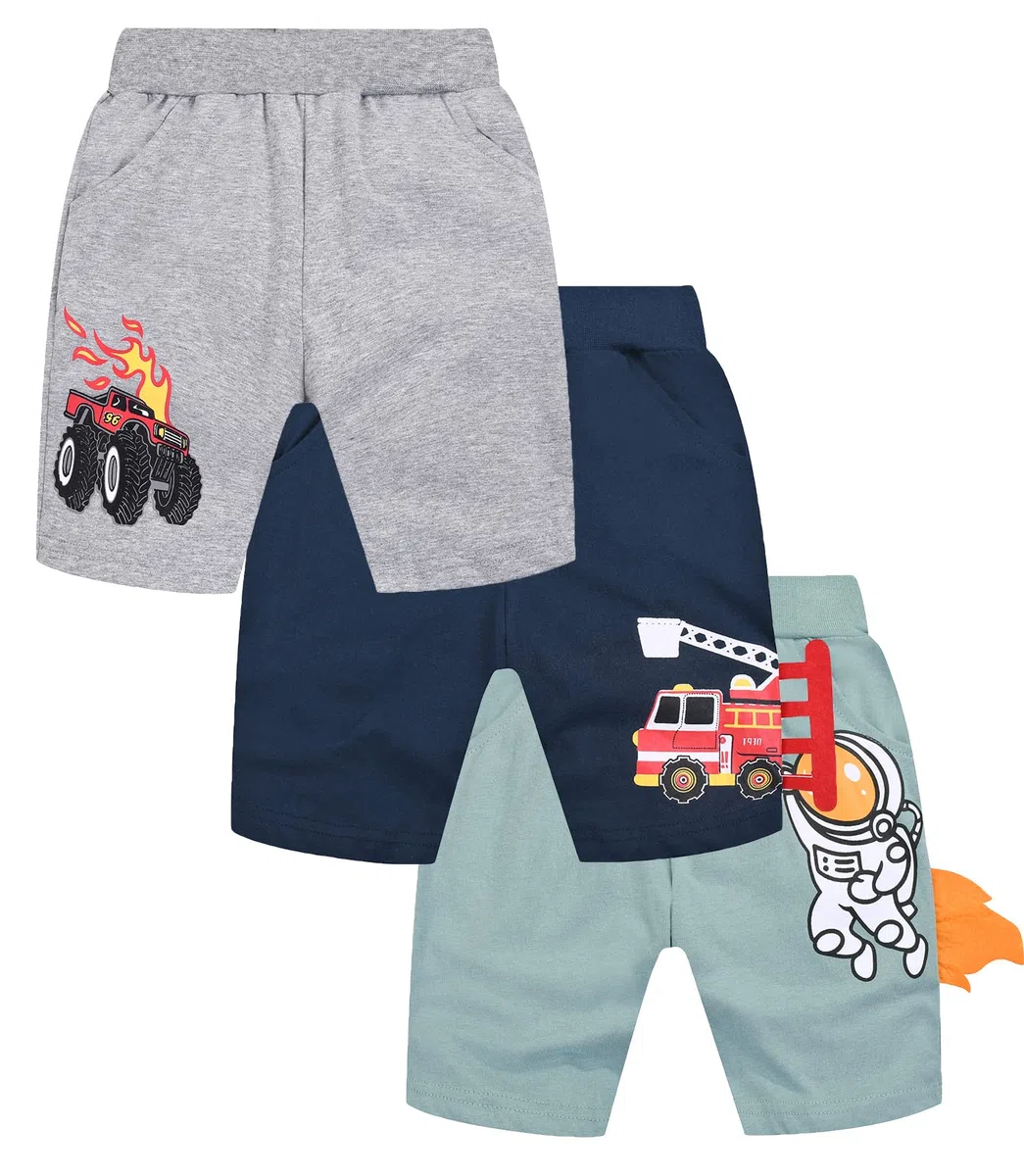 YOUNGSOUL Jungen Shorts Kinder Kurze Hosen Sommershorts 3er-Pack