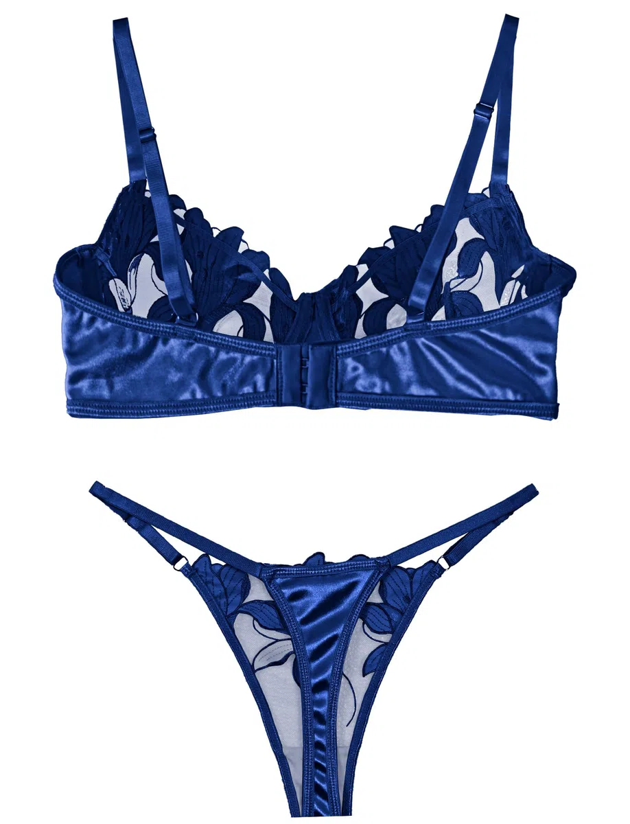Panegy Sexy BH und Höschen-Sets Besticktes zweiteiliges Push-Up-Dessous-Set Boudoir-Jubiläum