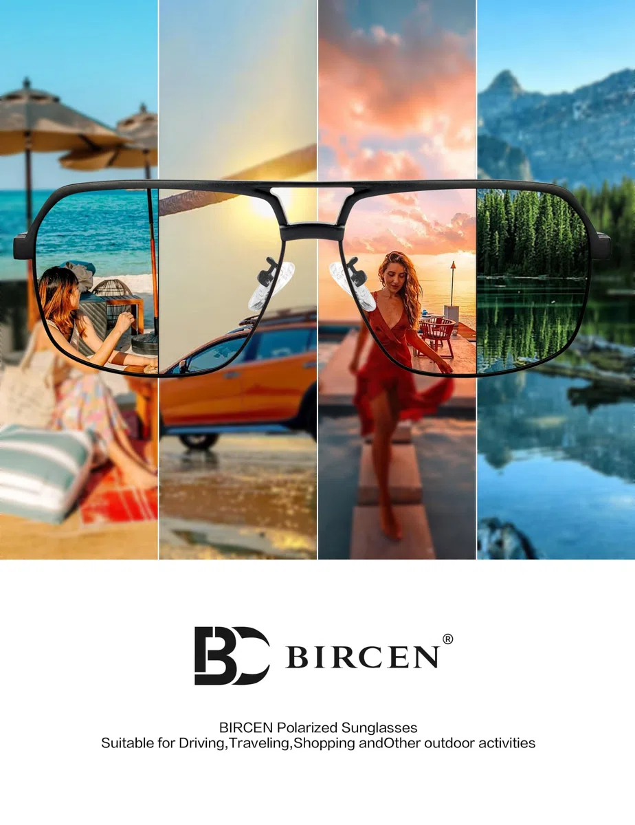 Polarisierte Sonnenbrille for Herren klassische - 100% UV Schutz Retro Schwarz Sonnenbrillen Polarisiert for Männer zum Fahren und Angeln