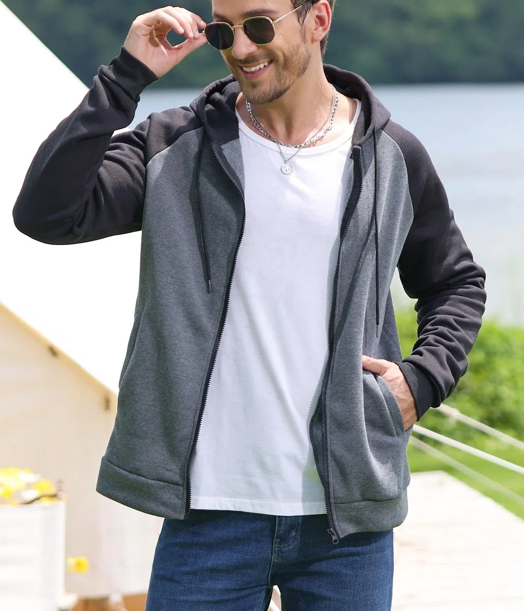 Sweatjacke Herren Zipper Hoodie Kapuzenjacke Herren Sweatjacke Mit Kapuze Sweatshirt Jacke Reißverschluss S-2XL