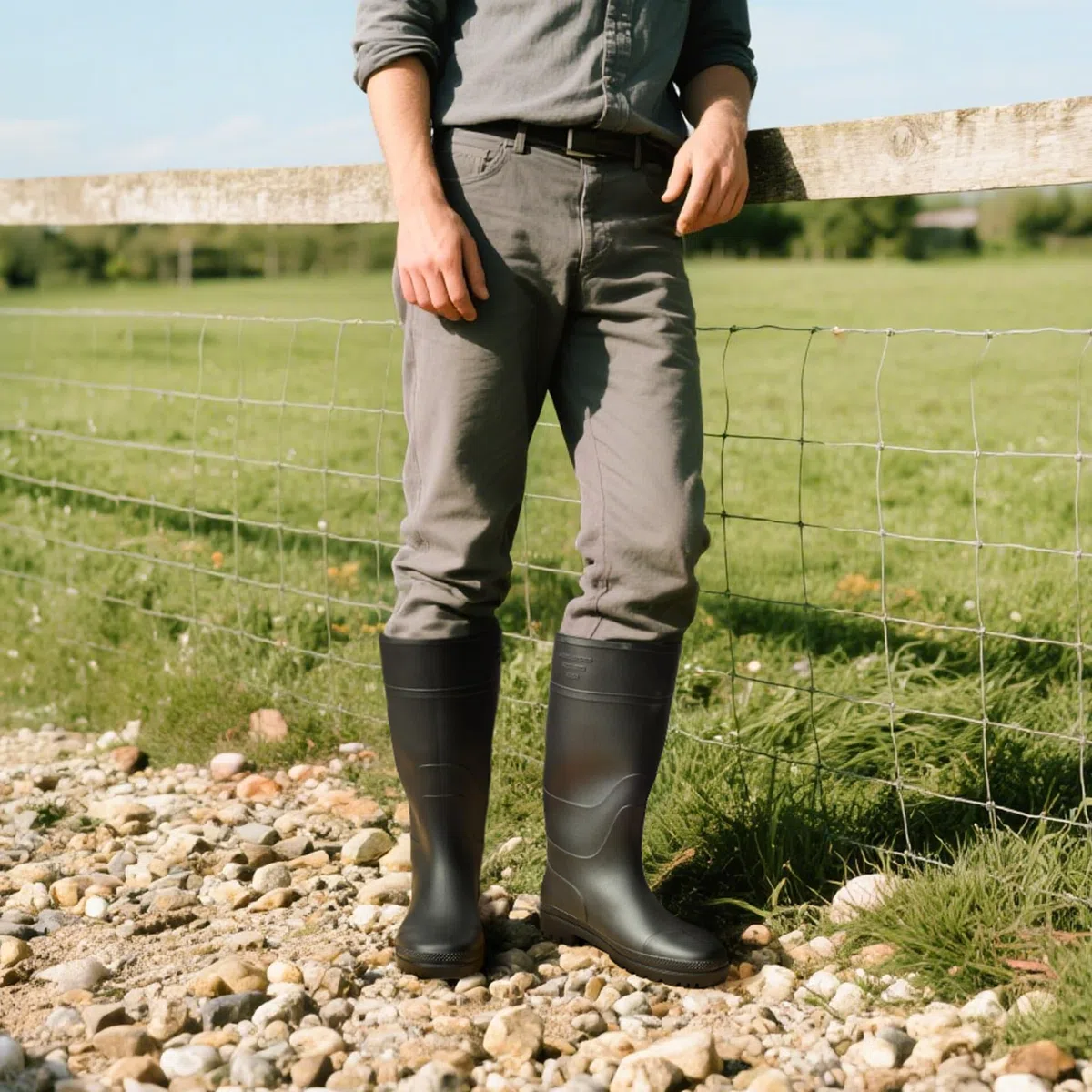 Bruno Marc Gummistiefel Herren Halbhoch Arbeitsschuhe Wasserdicht Regenstiefel für Gartenarbeit Hundespaziergänge Auto Waschen