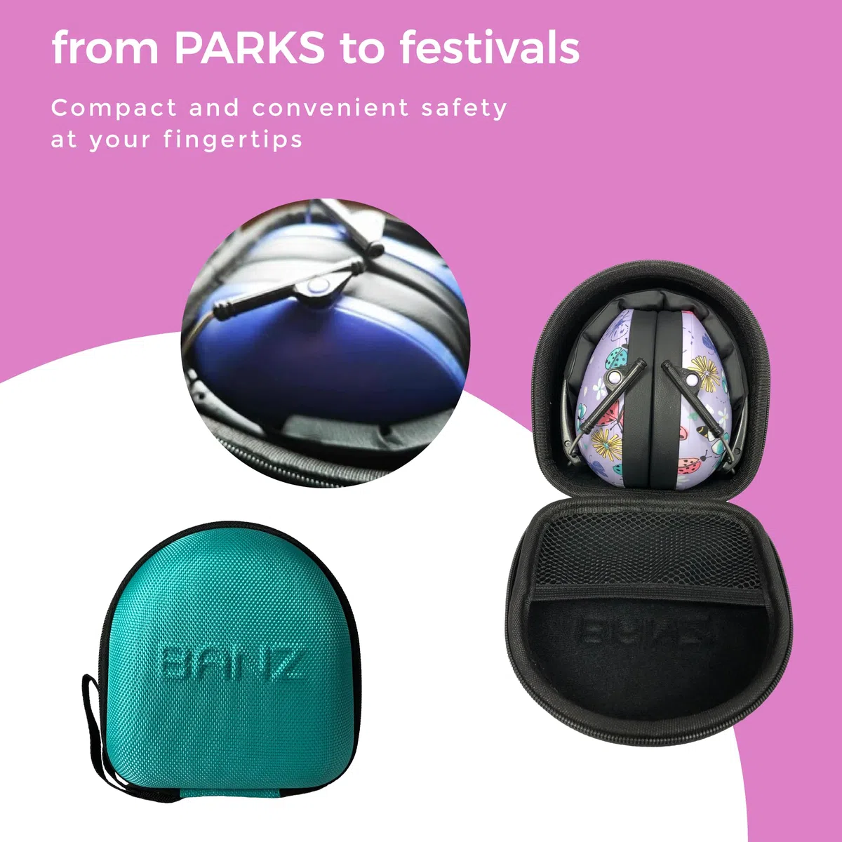 BANZ Fall Harter eva erstklassiger Schutz für Baby earmuffs und Kopfhörer Wasser