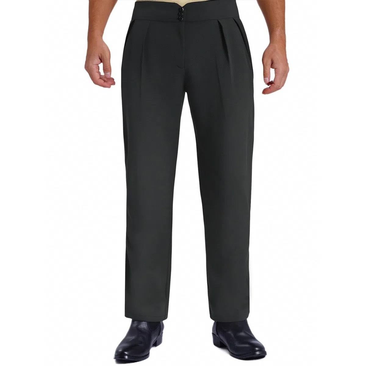 Herren Tanzhose Lang Latein Samba Cha Cha Hose Pants High Waist Trainingshose Standard Tanz Outfit