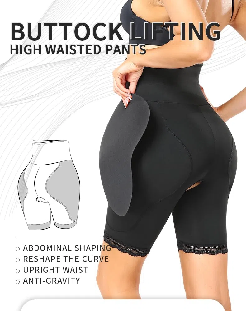 Damen Miederpants Gepolstert Po Push Up Butt Lifter Miederhose Kontrolle Shapewear Figurformender