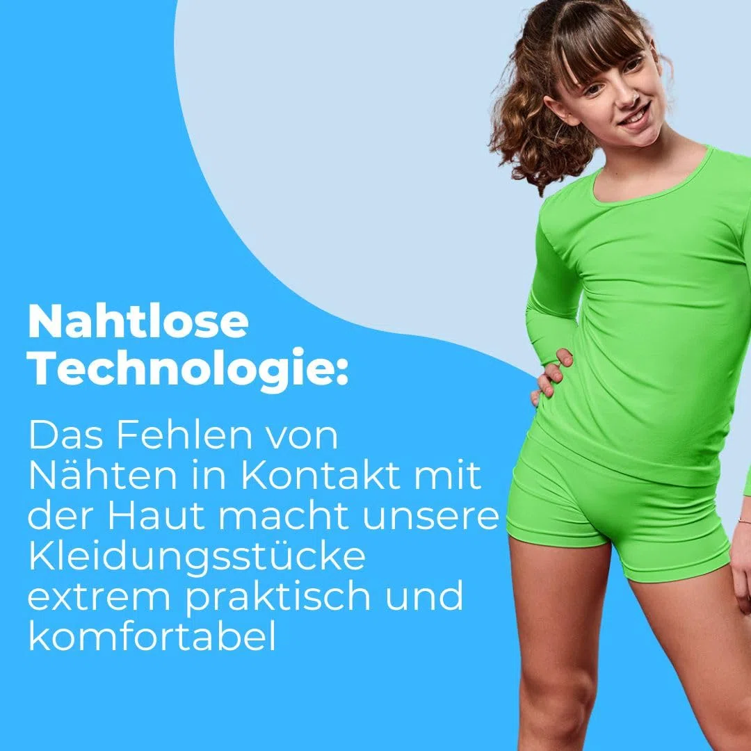 FOCENZA Mädchen Shorts Sporthosen, Nahtlose Technologie, Made in Italy