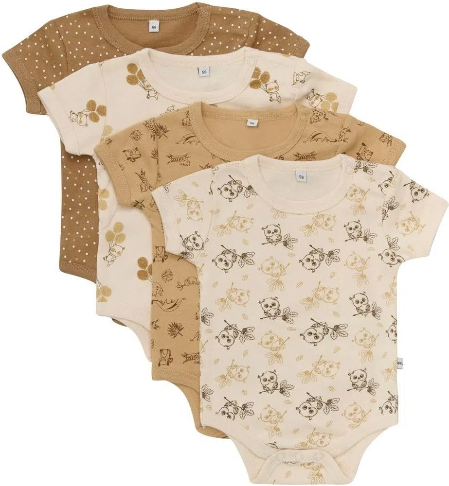 Pippi made with love Unisex Baby Body Ss Ao-printed (4-pack) Formender Body