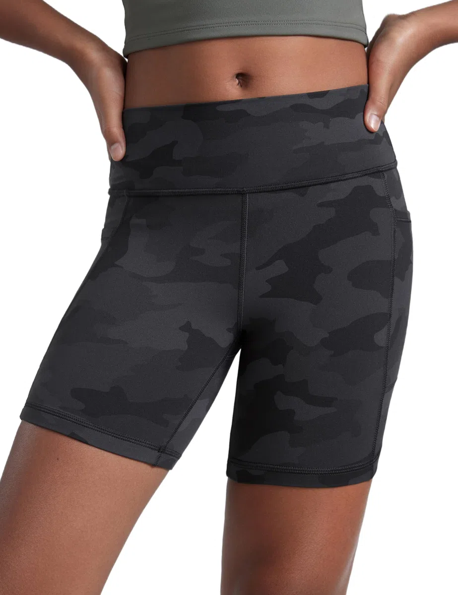 CRZ YOGA Mädchen Butterluxe High Waist Biker Kurz Hose Leggings Kinder Radlerhose Laufhose Sportleggings Sport Shorts mit Tasche