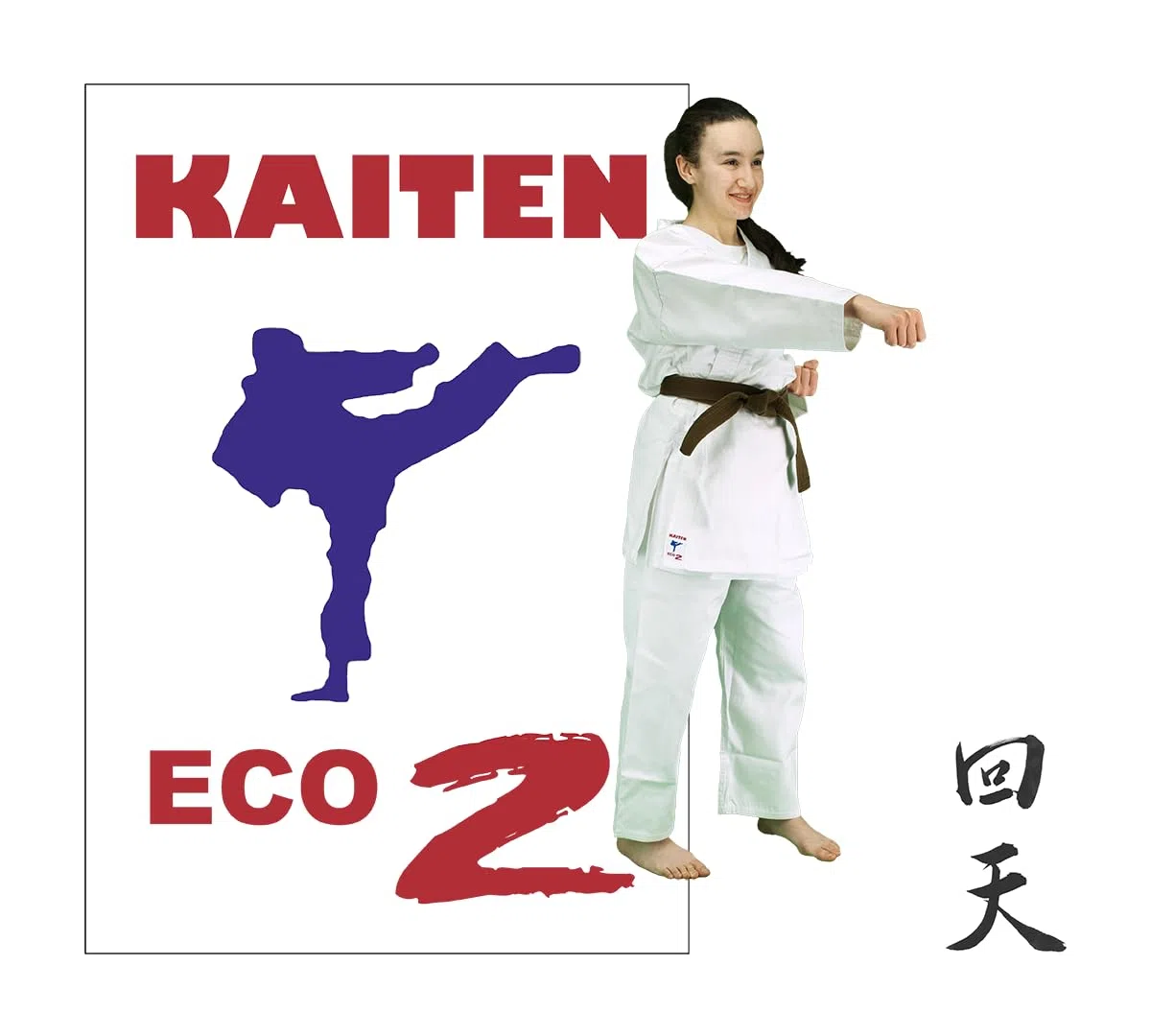 KAITEN Karateanzug Eco 2 - Karate Gi weiß 7 oz Baumwolle - Hose mit Gummizug