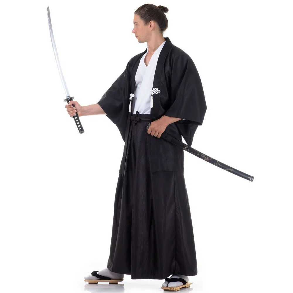 Japan Samurai Set Kimono Kostüm Hakama Hosenrock + Kendo Gi+ Haori M L XL