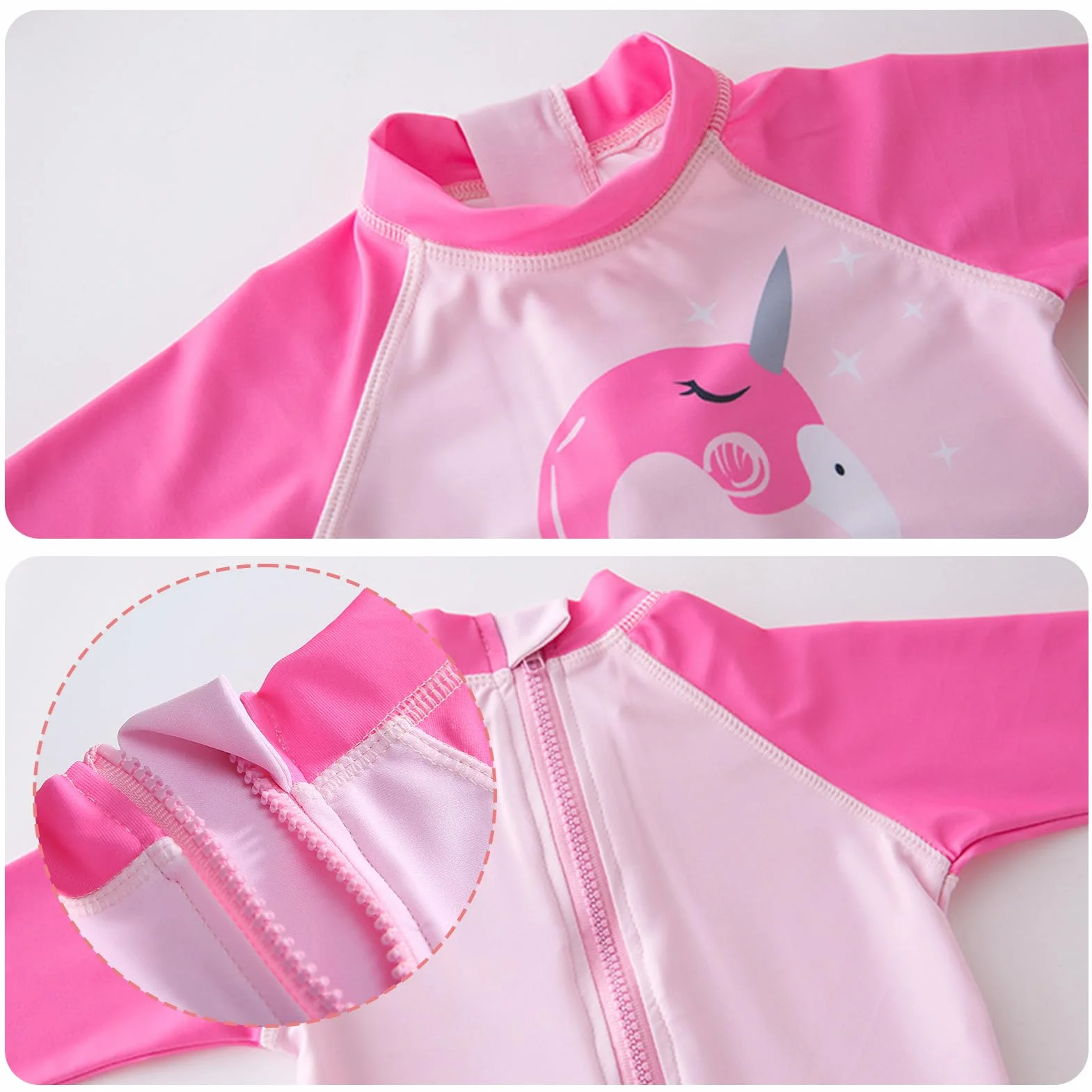 Vine Badebekleidung Baby UV Schutz Mädchen Langarm Badeanzug Einteiliger uv Badebekleidung mädchen 1-7 Jahr