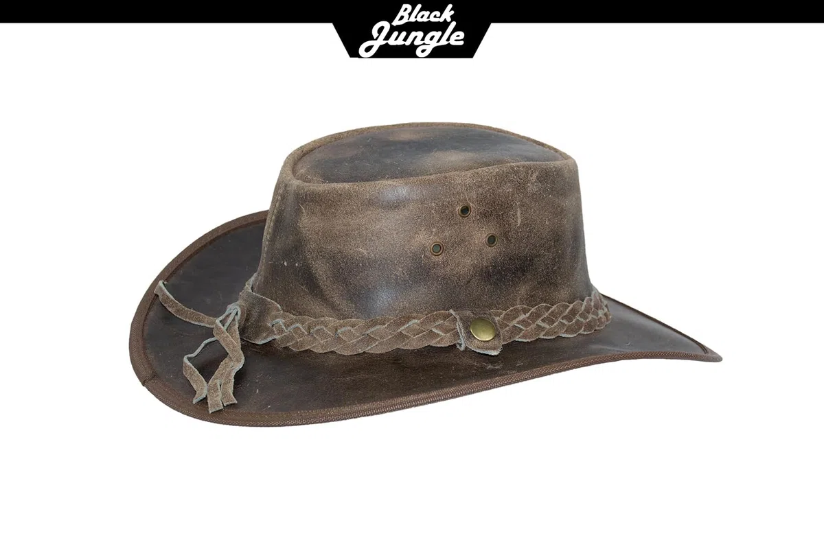 Black Jungle Bulat Lederhut, Westernhut, Australienhut, Cowboyhut
