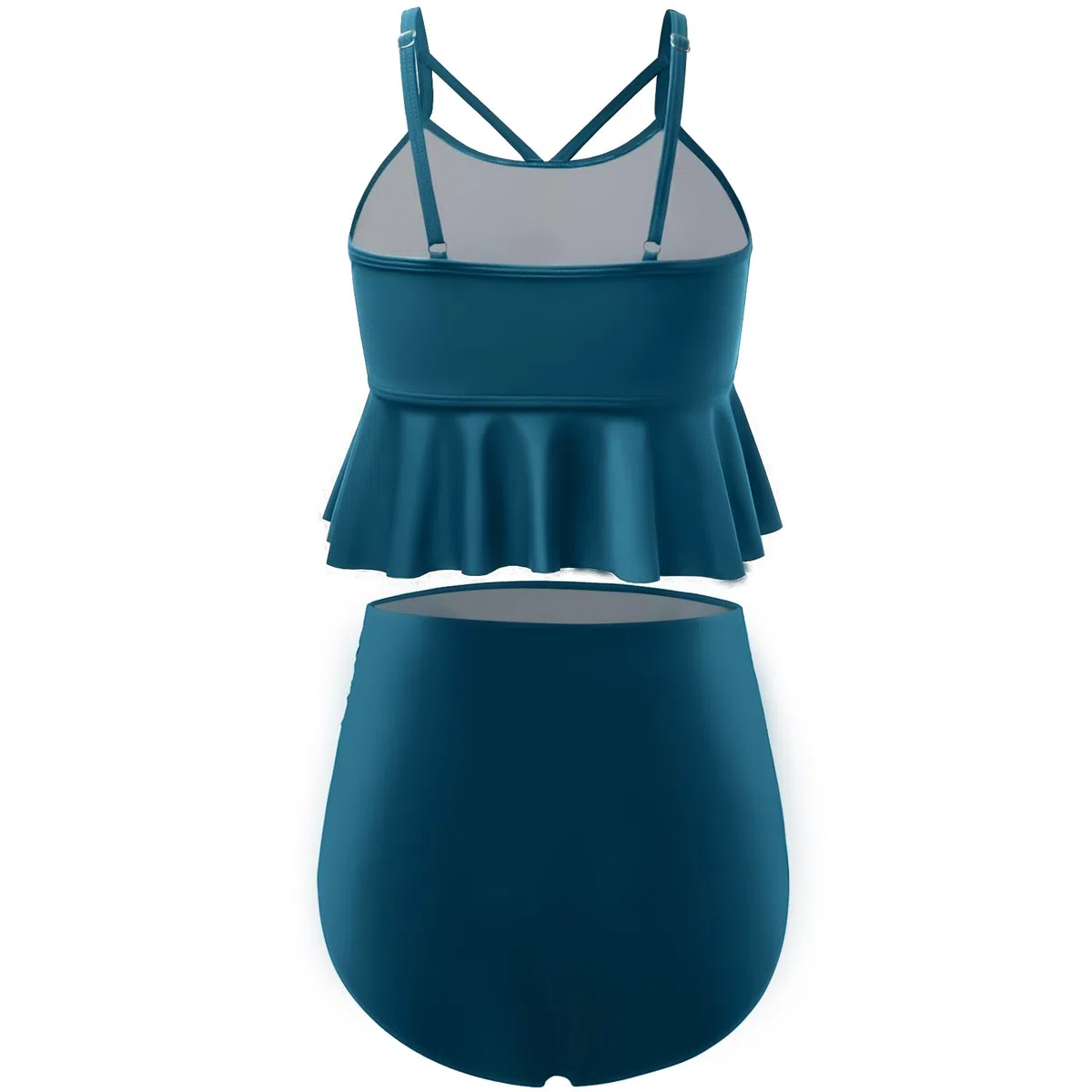 GINKANA Umstands-Bikini, zweiteiliger Badeanzug, Rüschen, hohe Taille, Umstands-Badeanzug, Sommer, Schwangerschafts-Bademode