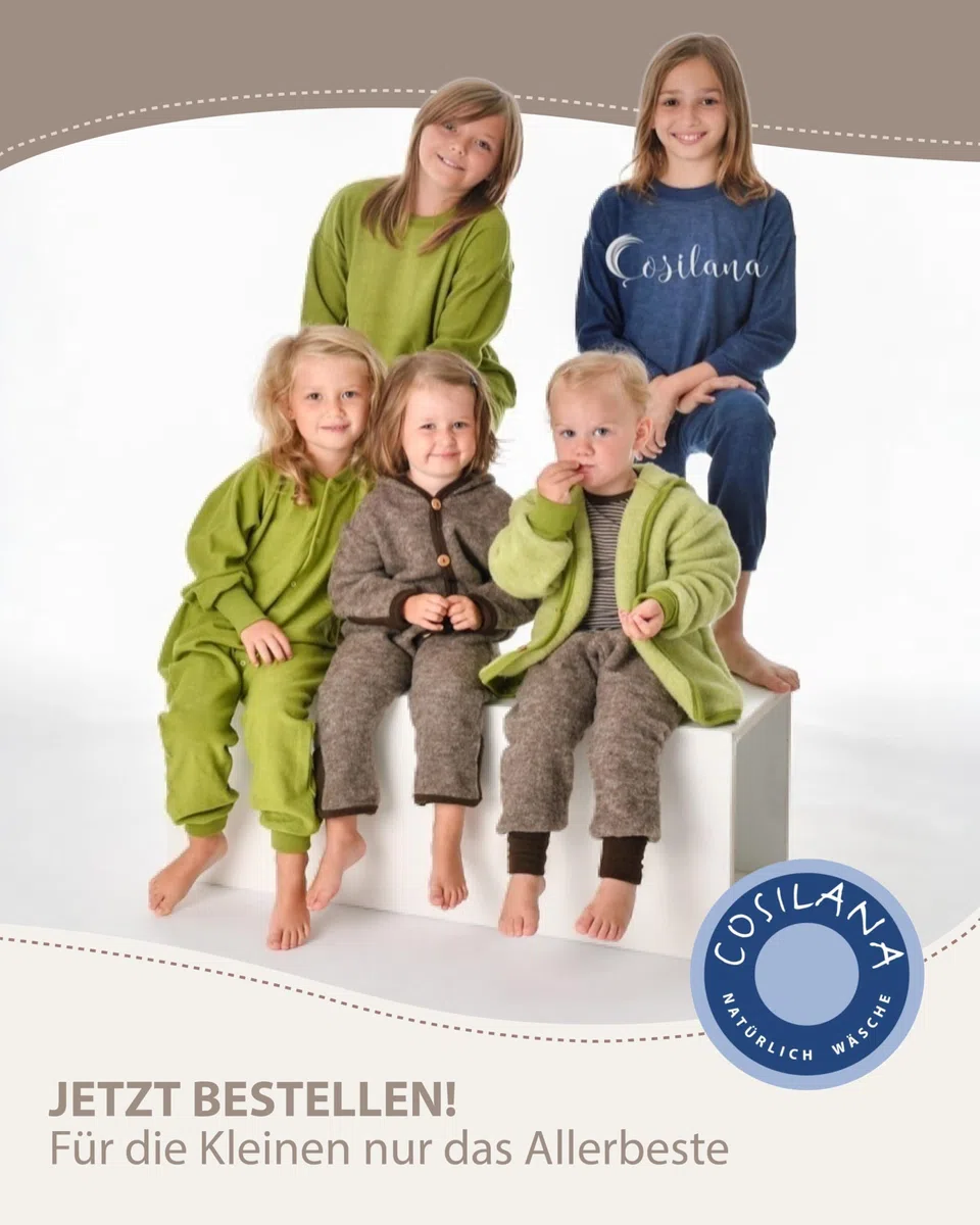 Cosilana, Kinder Unterhemd Langarm, 70% Wolle (kbT), 30% Seide