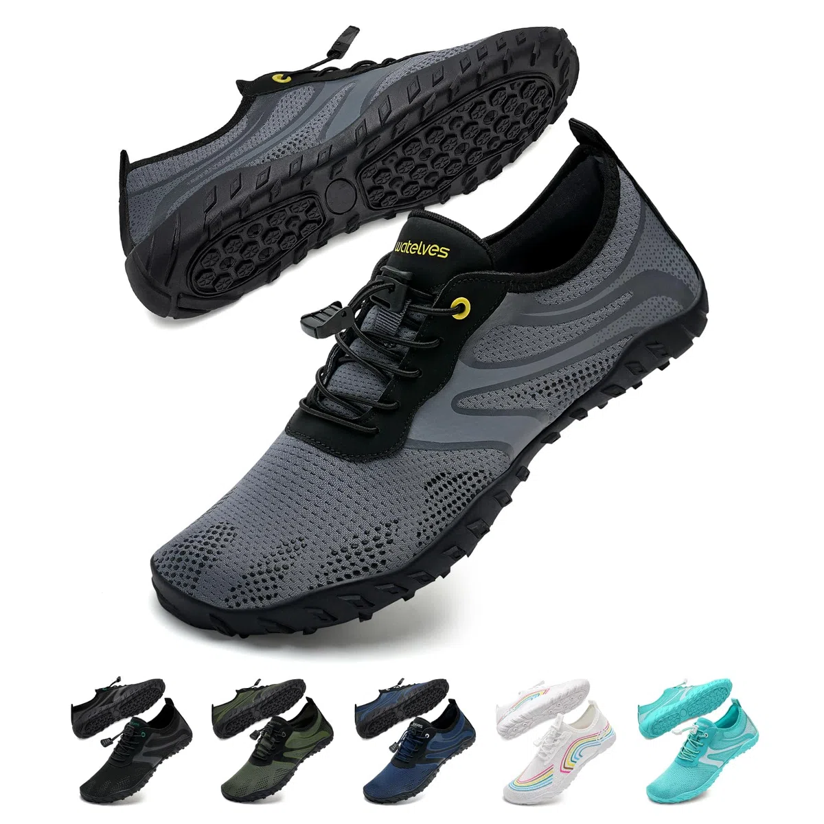 WateLves Wasserschuhe Badeschuhe Damen Herren Strandschuhe Schwimmschuhe Aquaschuhe Sommer Schnell Trocknend Surfschuhe 36-48EU