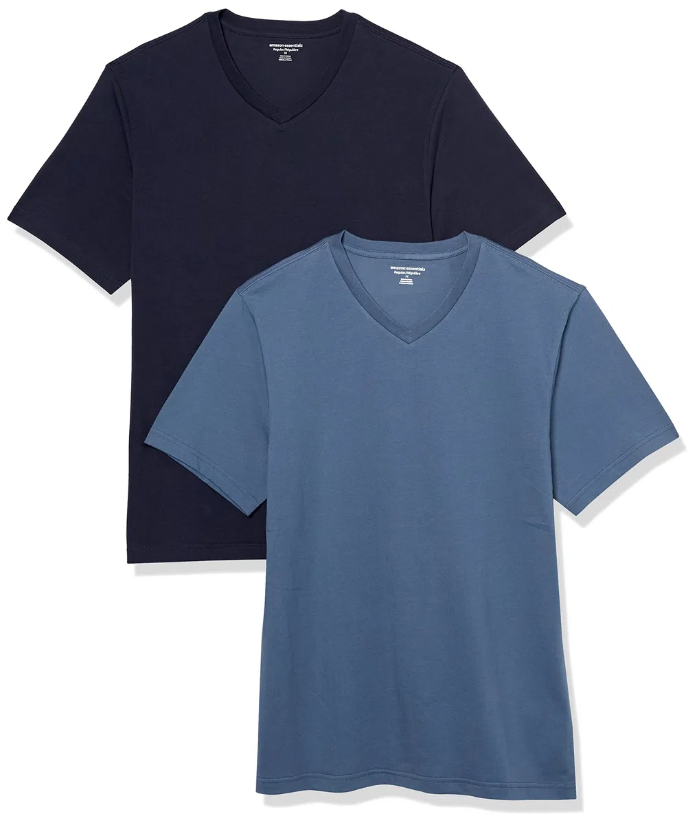 Amazon Essentials Herren Kurzärmelige T-Shirts mit V-Ausschnitt