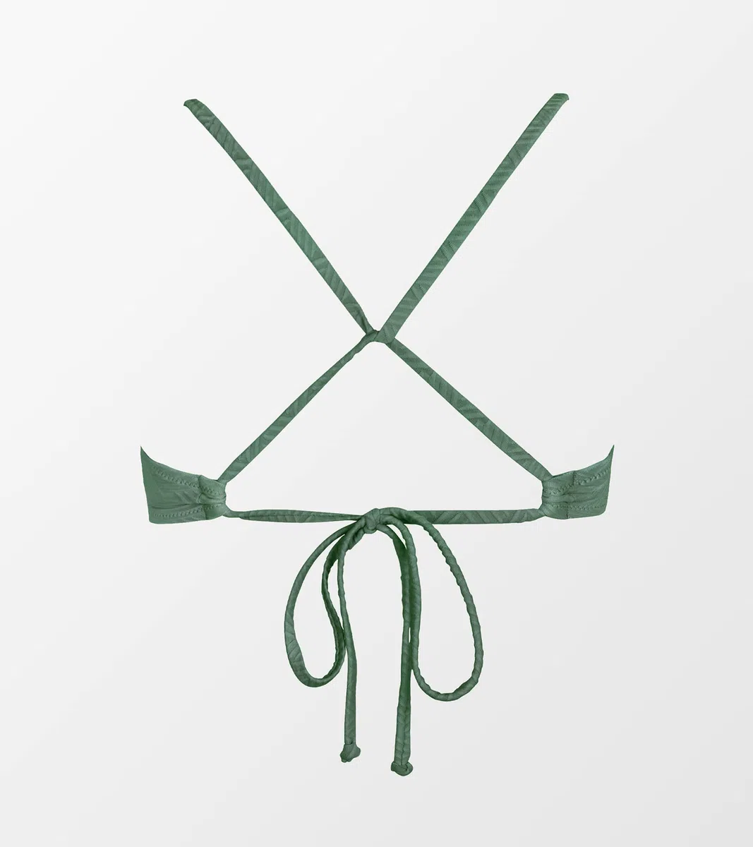 CUPSHE Damen Bikini Oberteil Neckholder V Ausschnitt Lace Up Textur Bademode Spaghettiträger Bikini Top