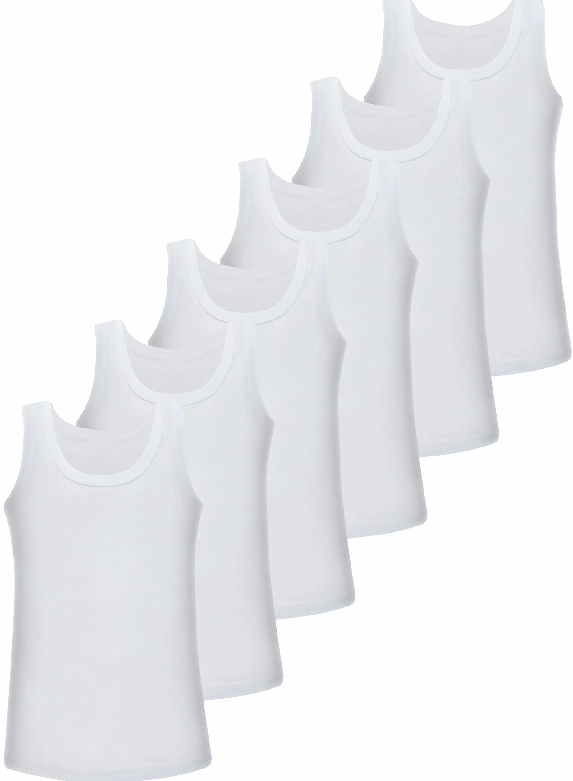 LOREZA ® 6 Pack Jungen Unterhemden 100% Baumwolle Tank Top
