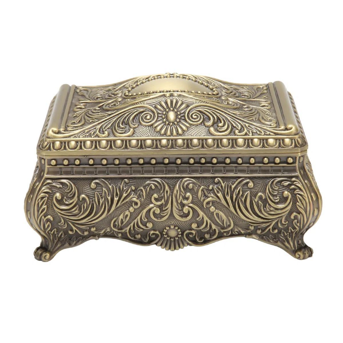Vintage-Schmuckkästchen, antiker europäischer Stil, Schatztruhe, Hochzeitsgeschenk für Frauen, Schmuckaufbewahrungskoffer, Retro-Legierung, samtgefütterter Organizer