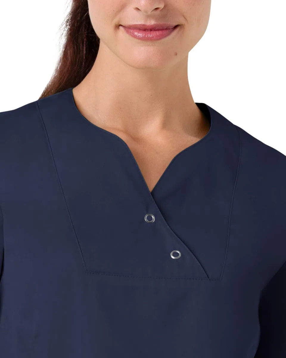 CLINIC DRESS Schlupfkasack Damen-Kasack mit extra Mehrweite im Hüftbereich Curvy Schnitt 2 Seitentaschen Seitenschlitze 95 Grad Wäsche