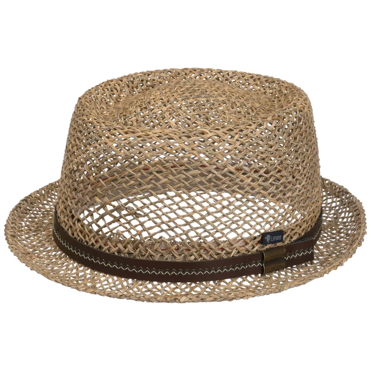 Lipodo Vented Pork Pie Strohhut Made in Italy Unisex Frühling Sommer