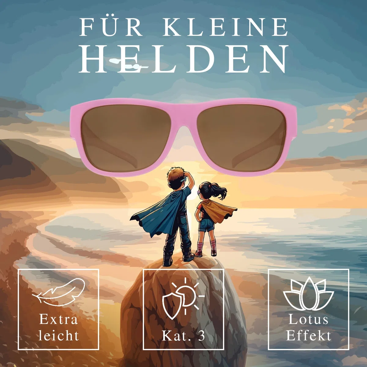 ActiveSol Kinder Überzieh-Sonnenbrille Hero-Eyes, 5-10 Jahre, Polarisiert, UV400