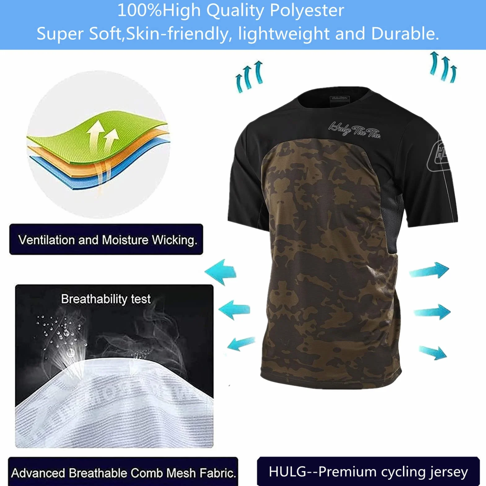 Herren Mountainbike MTB Top Kurzarm Atmungsaktiv Bequem Weich Feuchtigkeitstransport Radtrikot?Kurzarmtrikot Für MTB Rennrad/Multisport/Fitness