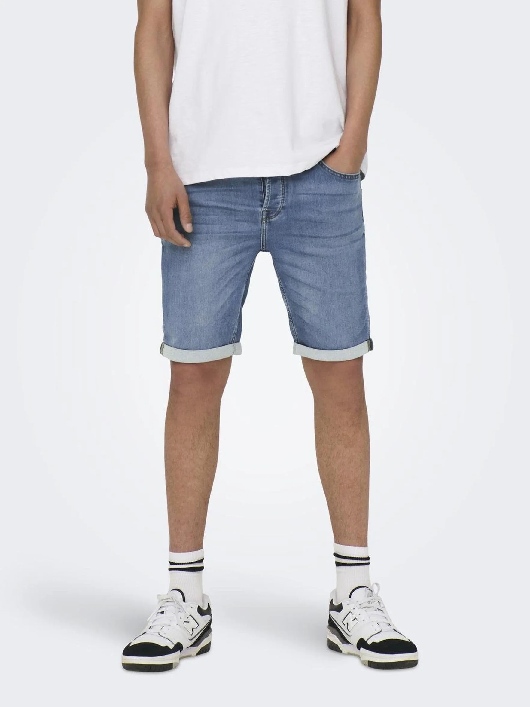 Herren O&S Denim Capri Jeans Shorts 3/4 Bermuda Pants Sommer Hose Kurze Freizeit Trousers ONSPLY
