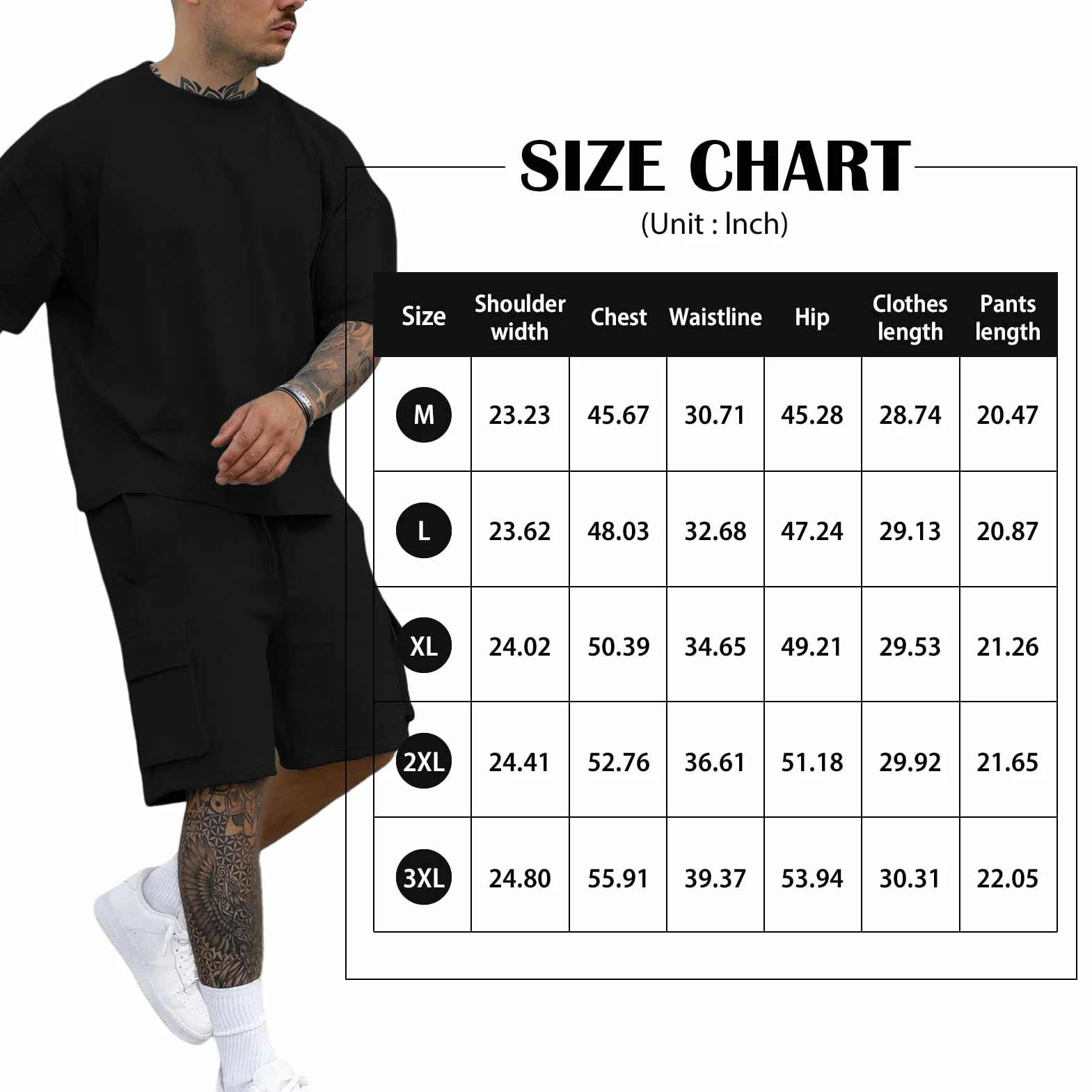 Fastkoala Herren Trainingsanzug Outfit Set Zweiteiler Rundhal Anzüge Jogginganzüge Sommer 2 Teiler