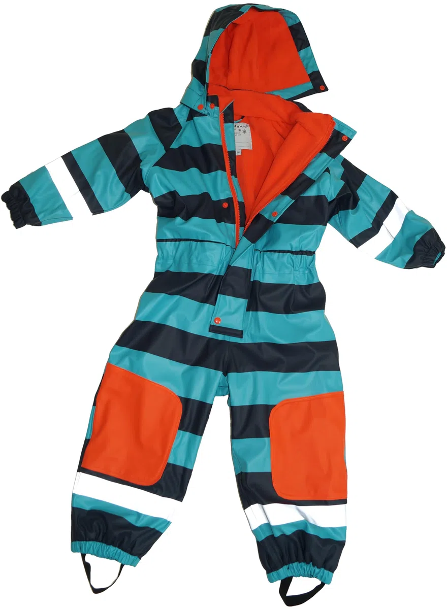 MAYLYNN Schneeanzug Regenoverall Regenanzug Blau, warm gefüttert mit dicken Fleece Futter