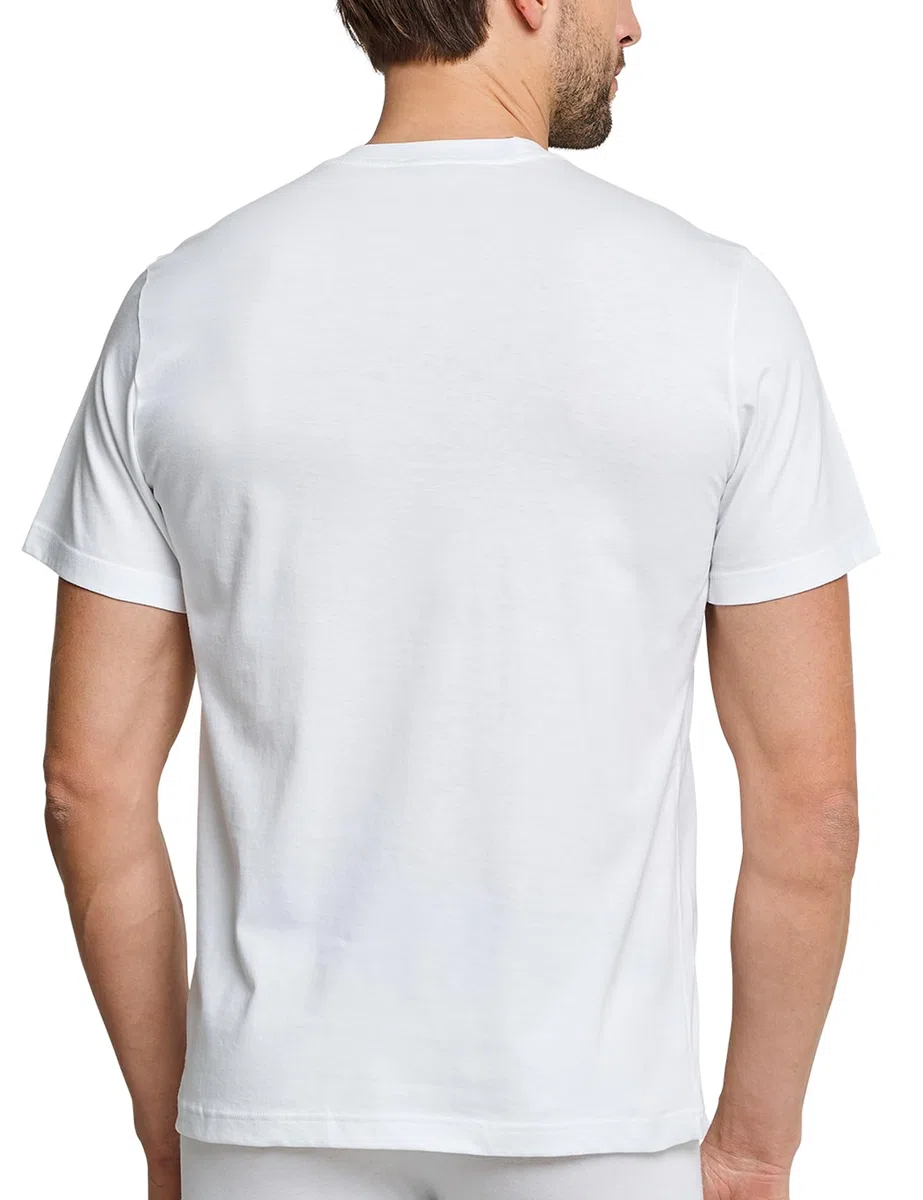 Schiesser Herren American Shirt Rundhals Unterhemd mit Arm - 100% Baumwolle