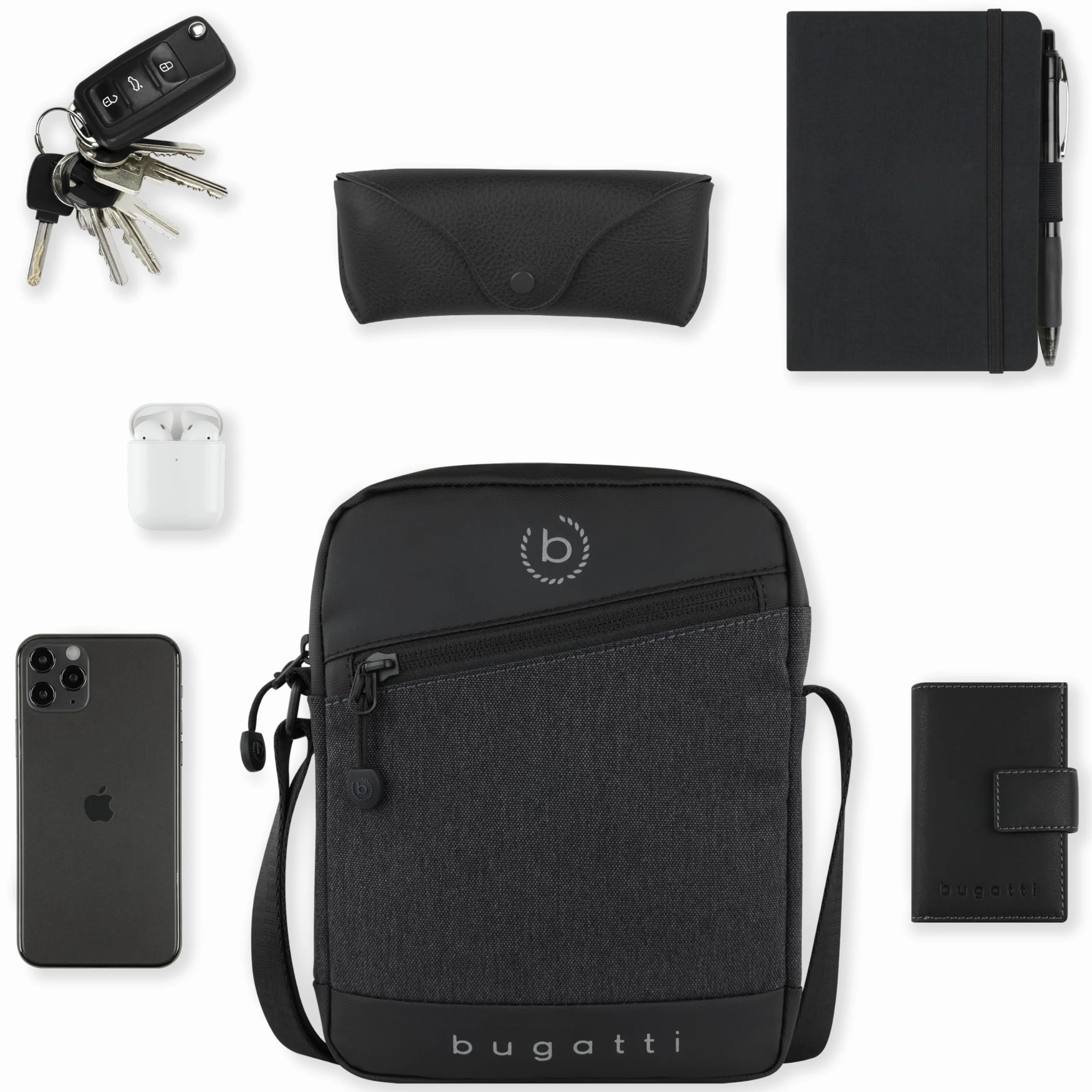 bugatti Universum Umhängetasche für Herren, Männer-Schultertasche in XS oder S