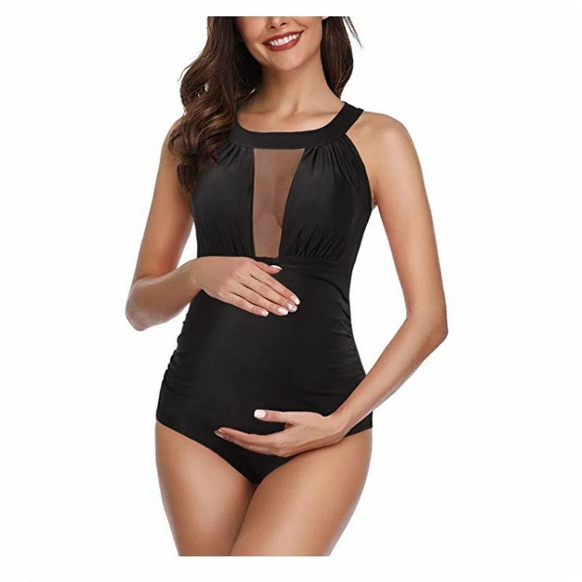 Damen Umstandsbadeanzug Einteilige Elegant Swimsuit Umstandsbademode Große Größe V-Ausschnitt Schwangerschafts Badeanzug Sommer Maternity Monokini Bikini